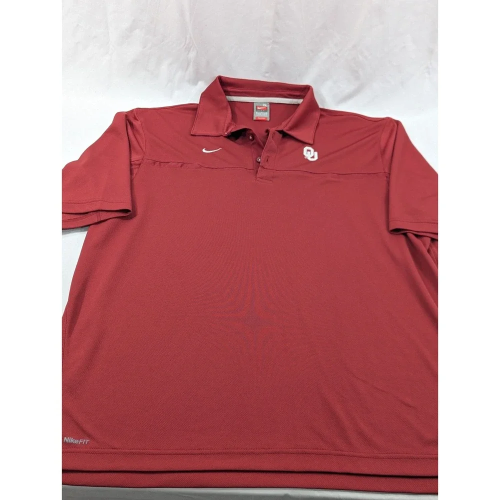 VTG Nike Team XL Oklahoma Sooners Nike Fit dry Polo Golf Shirt Red‎ Football EUC